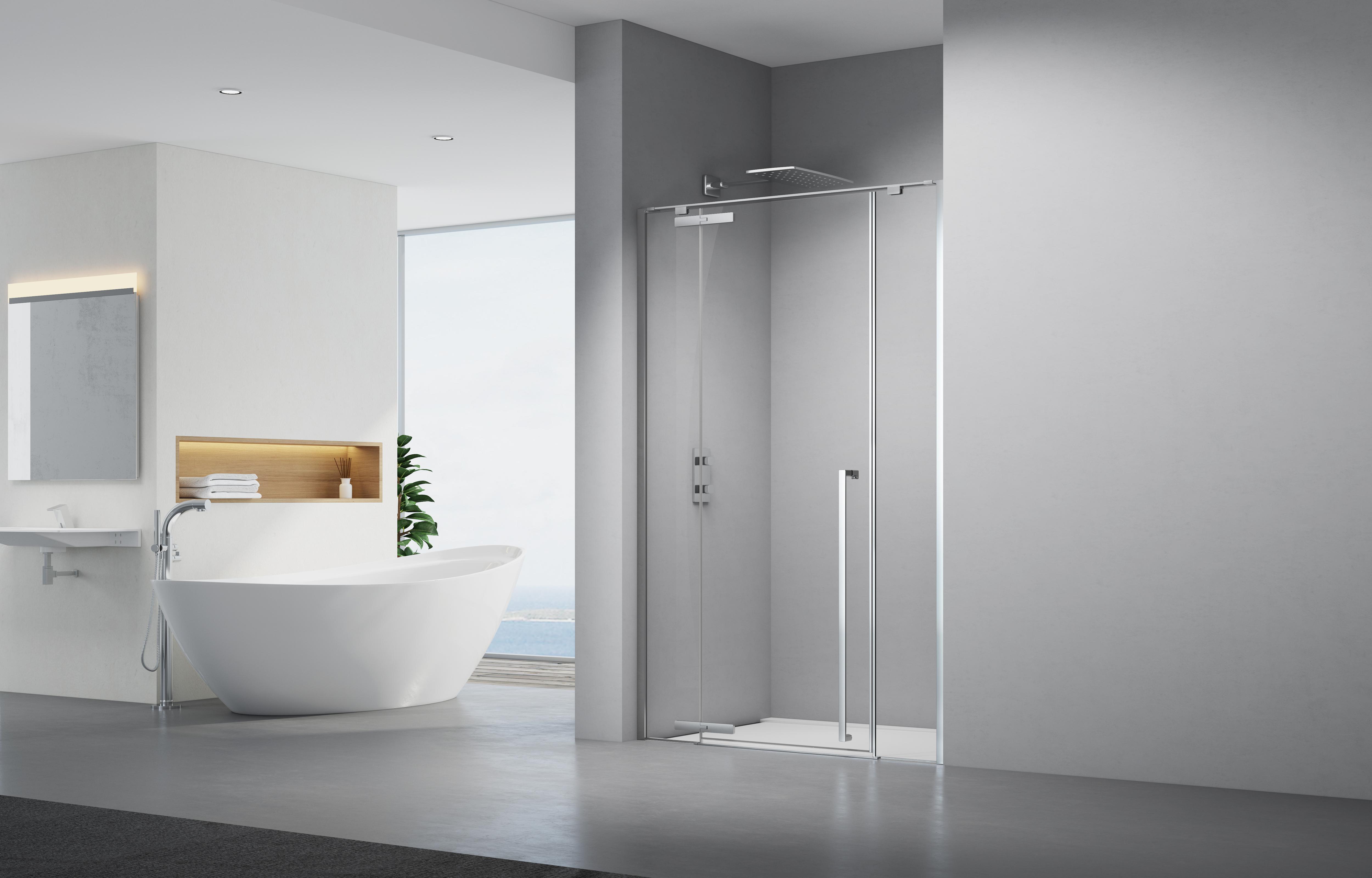 Phòng Tắm Kính Cửa Mở AXB16