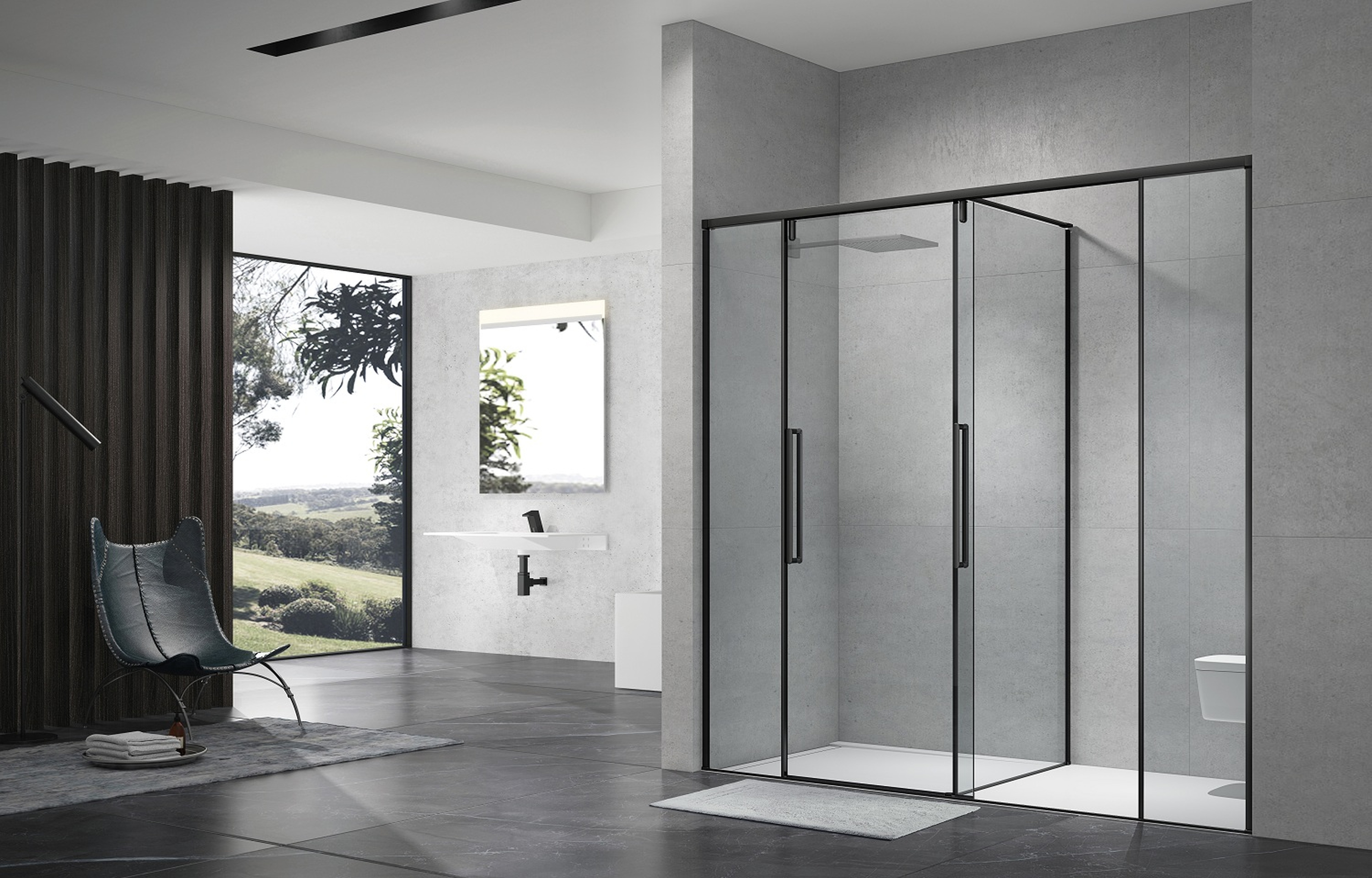 Phòng Tắm Kính Cửa Lùa 2 Buồng Cố Định BX3-TS