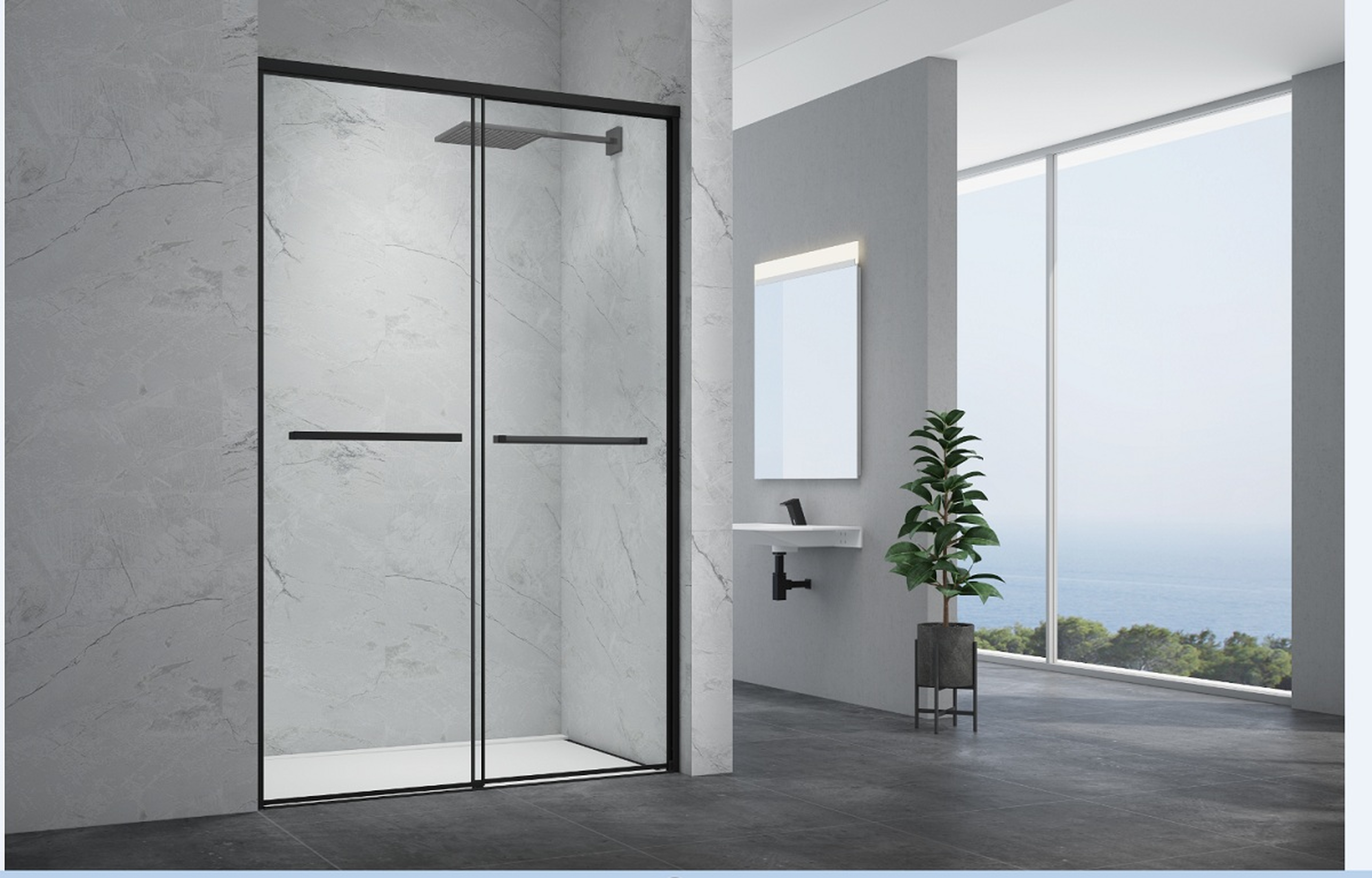 Phòng Tắm Kính Cửa Lùa IB1