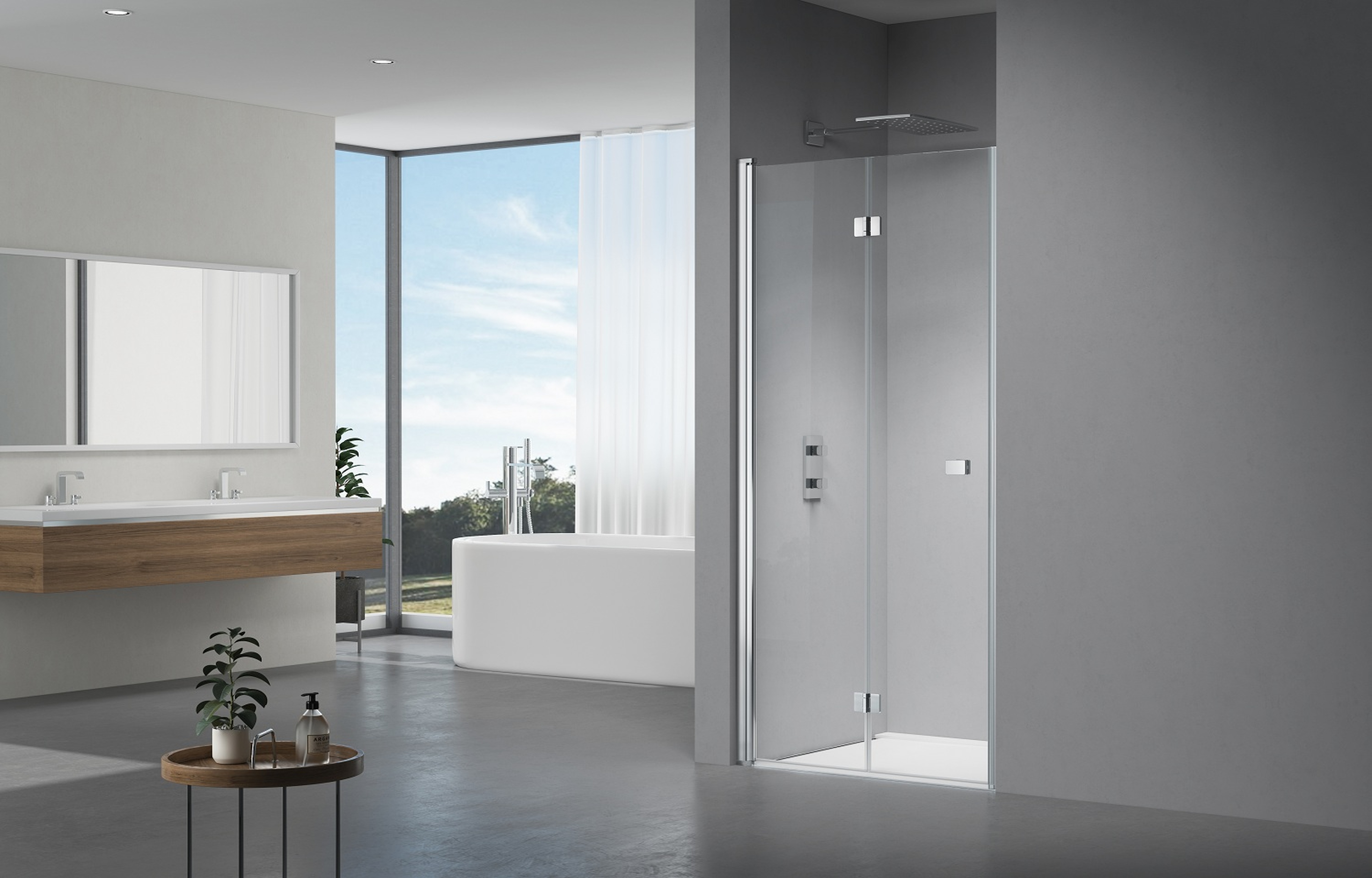 Phòng Tắm Kính Cửa Mở QLV90